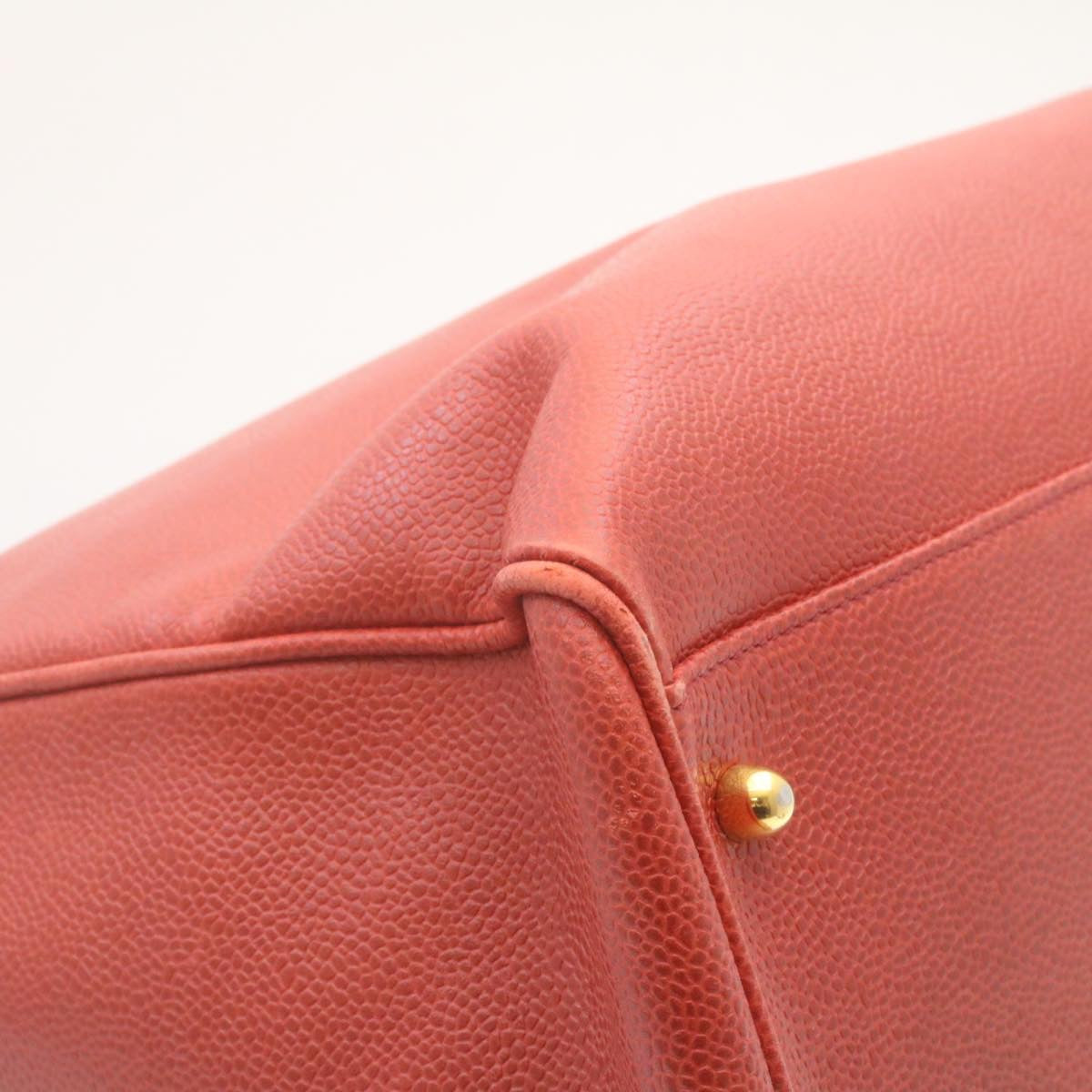 CHANEL COCO Mark Super model Chain Shoulder Bag Caviar Skin Red am2162gA