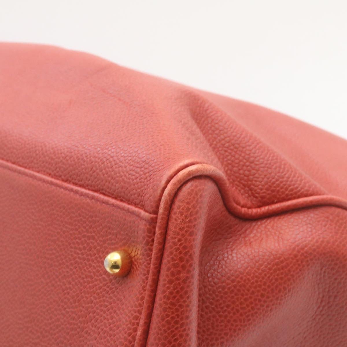 CHANEL COCO Mark Super model Chain Shoulder Bag Caviar Skin Red am2162gA