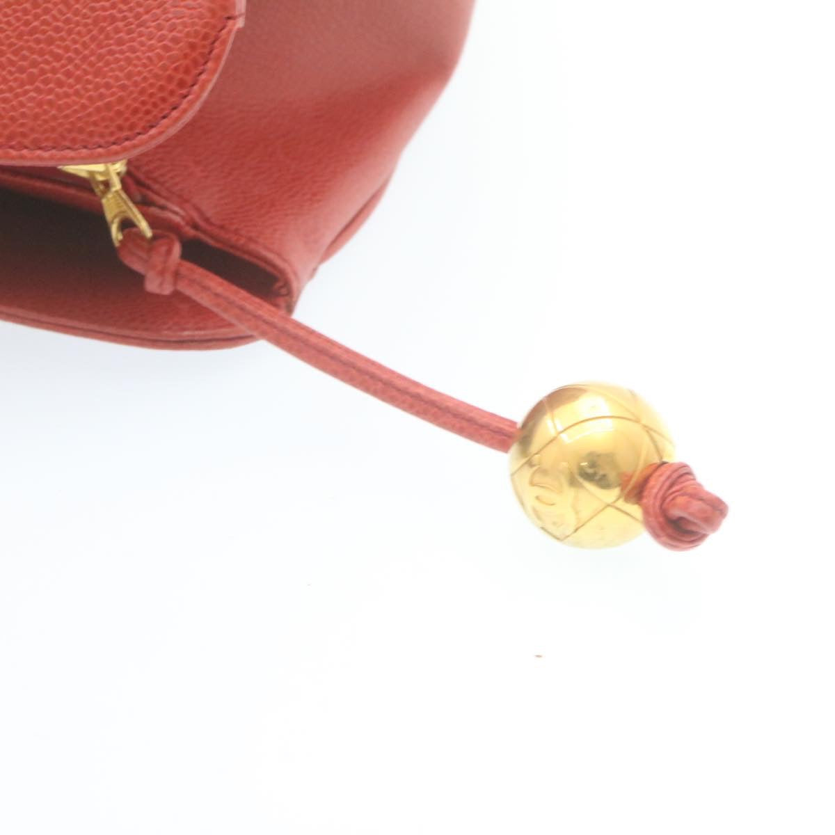 CHANEL COCO Mark Super model Chain Shoulder Bag Caviar Skin Red am2162gA