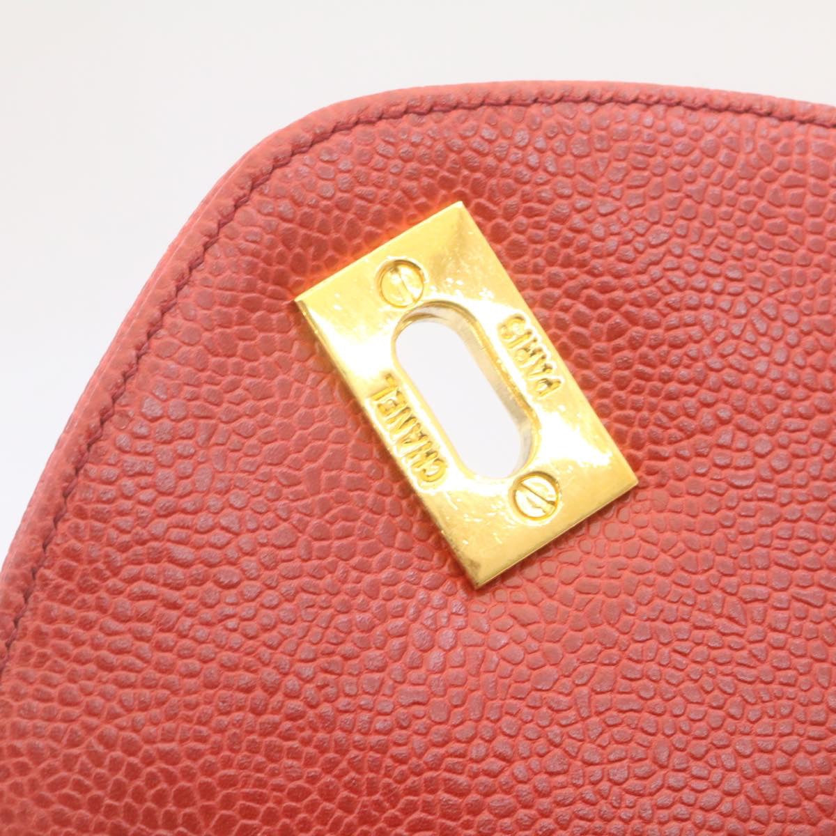 CHANEL COCO Mark Super model Chain Shoulder Bag Caviar Skin Red am2162gA