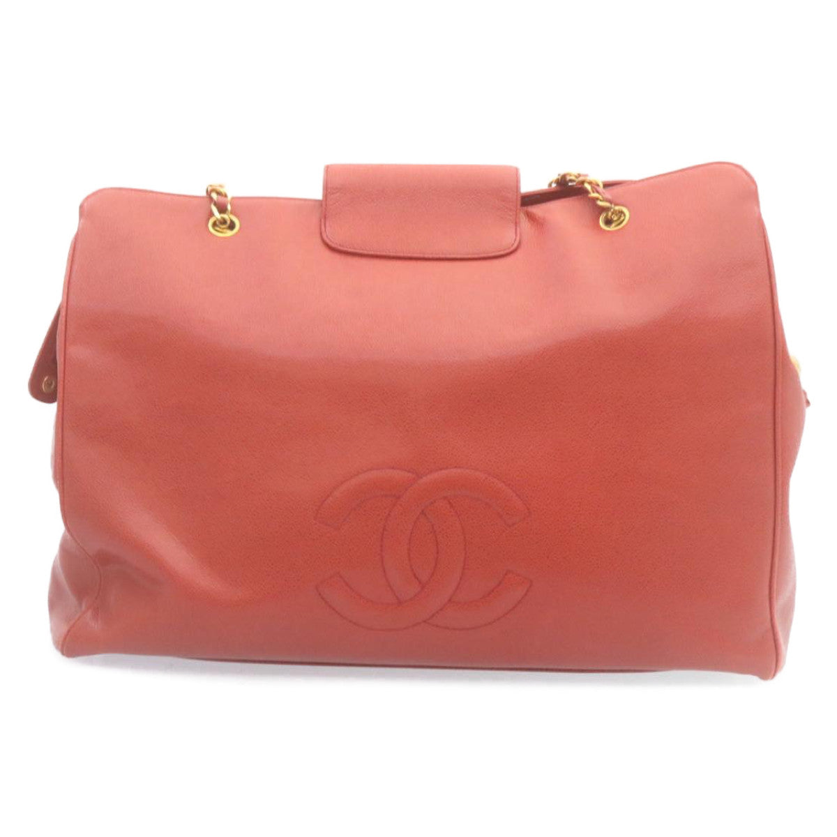 CHANEL COCO Mark Super model Chain Shoulder Bag Caviar Skin Red am2162gA
