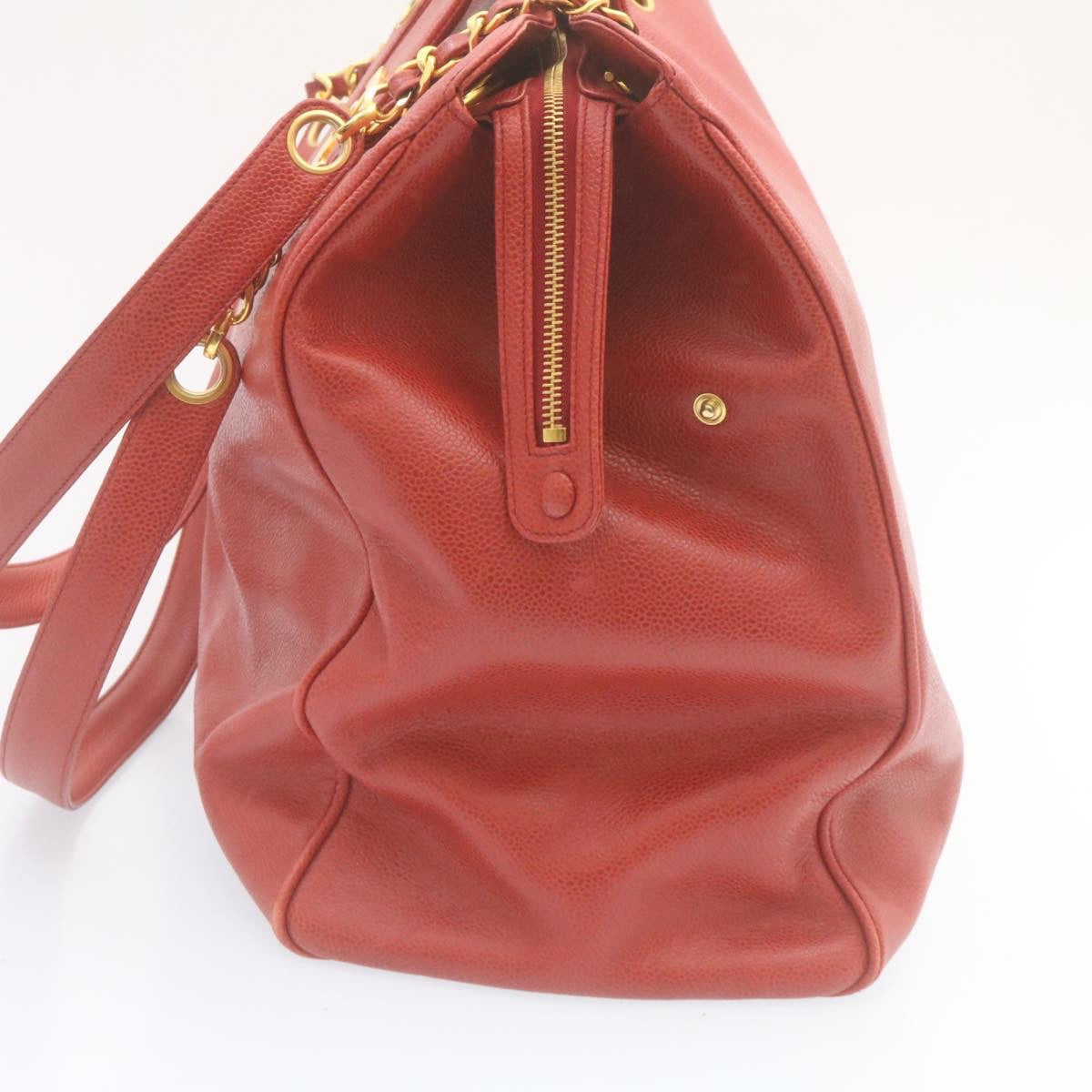 CHANEL COCO Mark Super model Chain Shoulder Bag Caviar Skin Red am2162gA