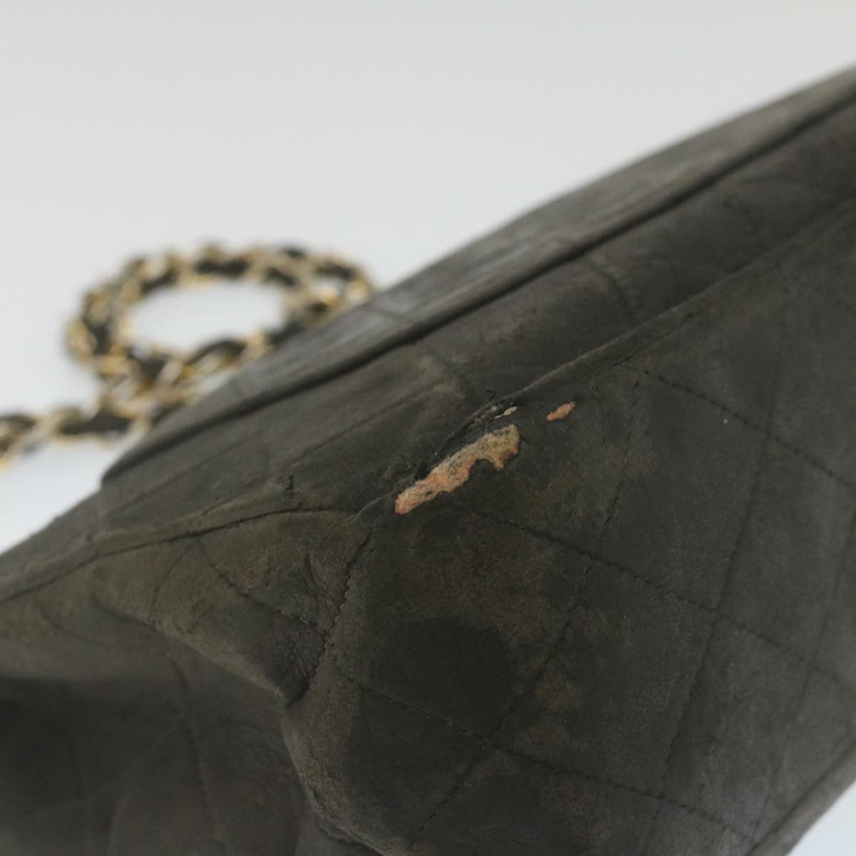 CHANEL Classic Matelasse 25 Chain Flap Shoulder Bag Lamb Skin Black am2320gA
