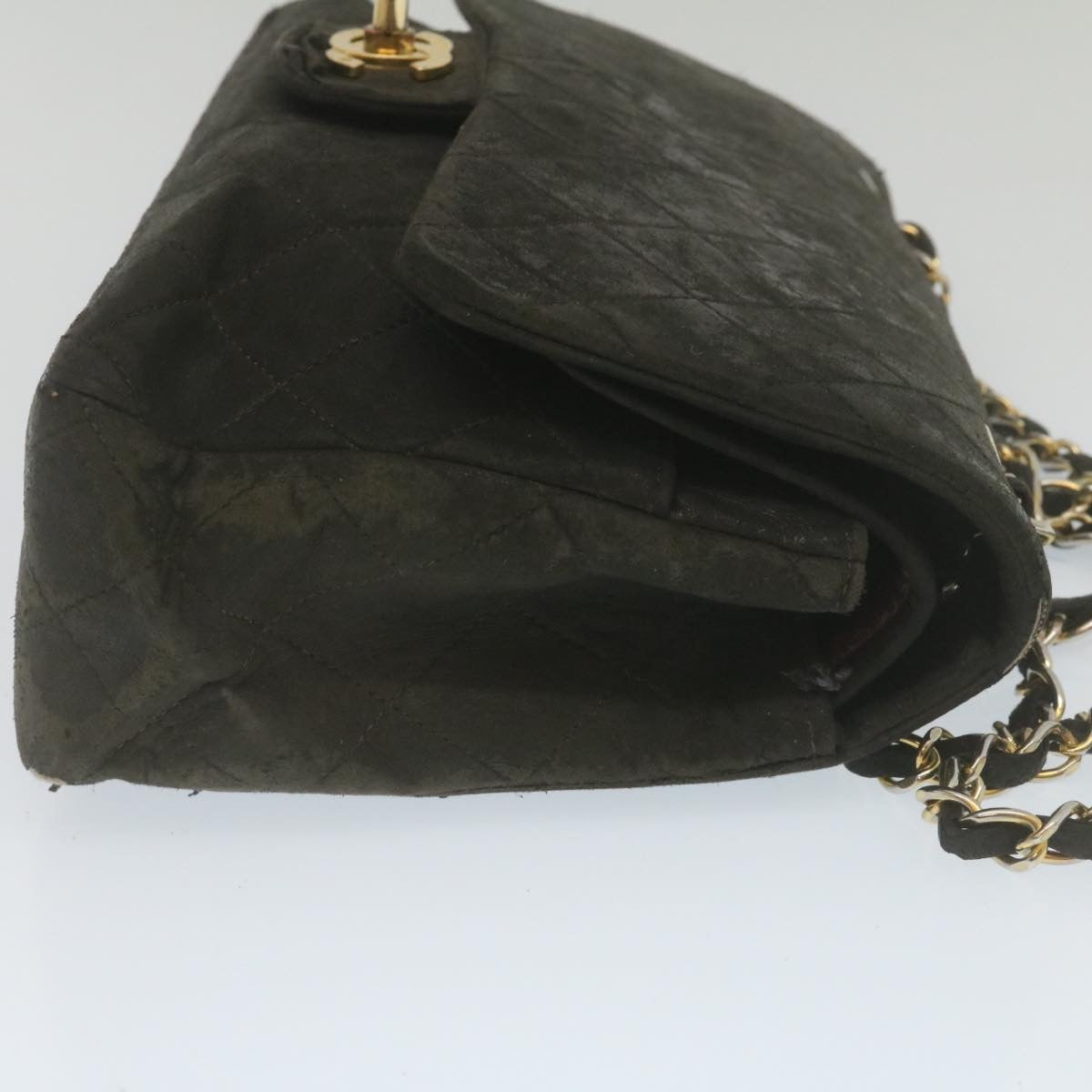 CHANEL Classic Matelasse 25 Chain Flap Shoulder Bag Lamb Skin Black am2320gA