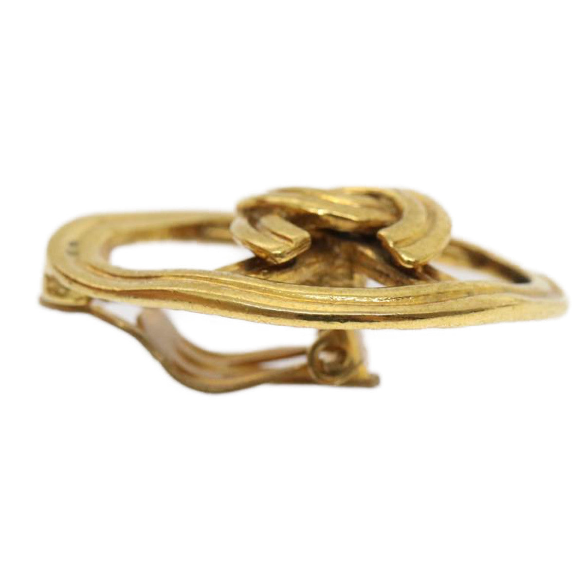 CHANEL COCO Mark Clip-on Earring Gold Tone CC am2421gA