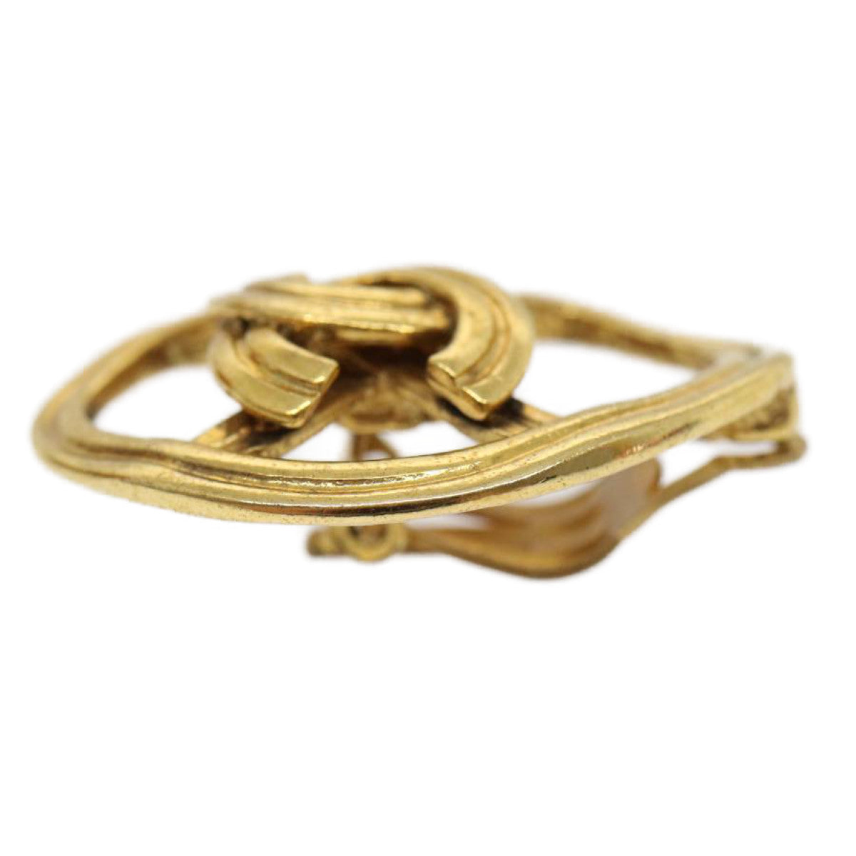CHANEL COCO Mark Clip-on Earring Gold Tone CC am2421gA