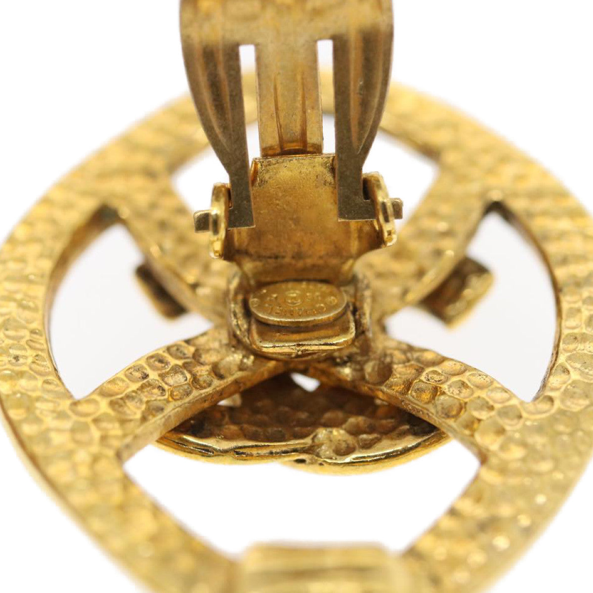 CHANEL COCO Mark Clip-on Earring Gold Tone CC am2421gA