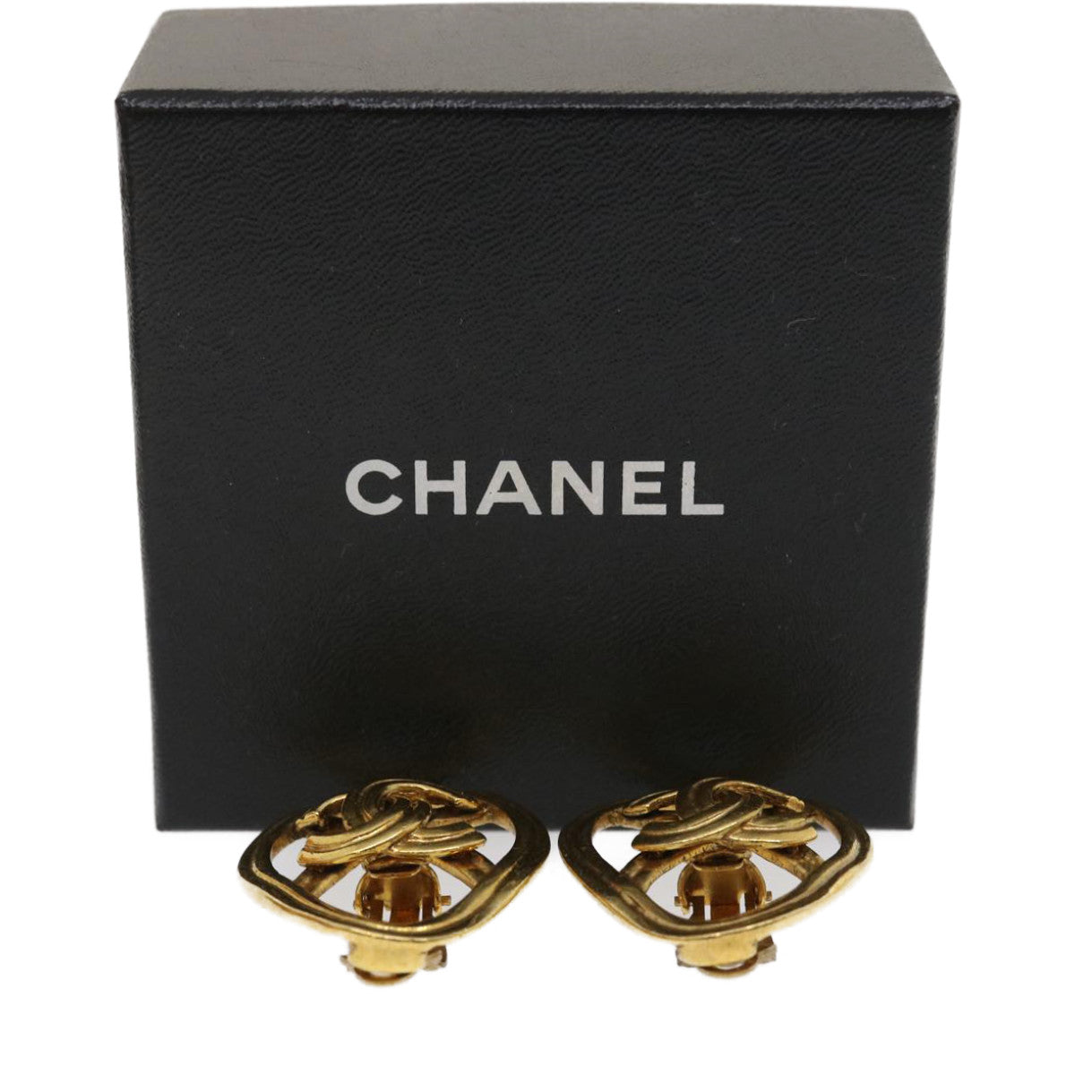 CHANEL COCO Mark Clip-on Earring Gold Tone CC am2421gA