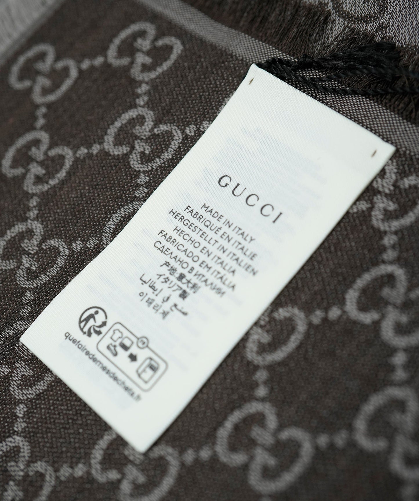 Gucci 140 x 140 Brown/Grey Silk Scarf AVL1348