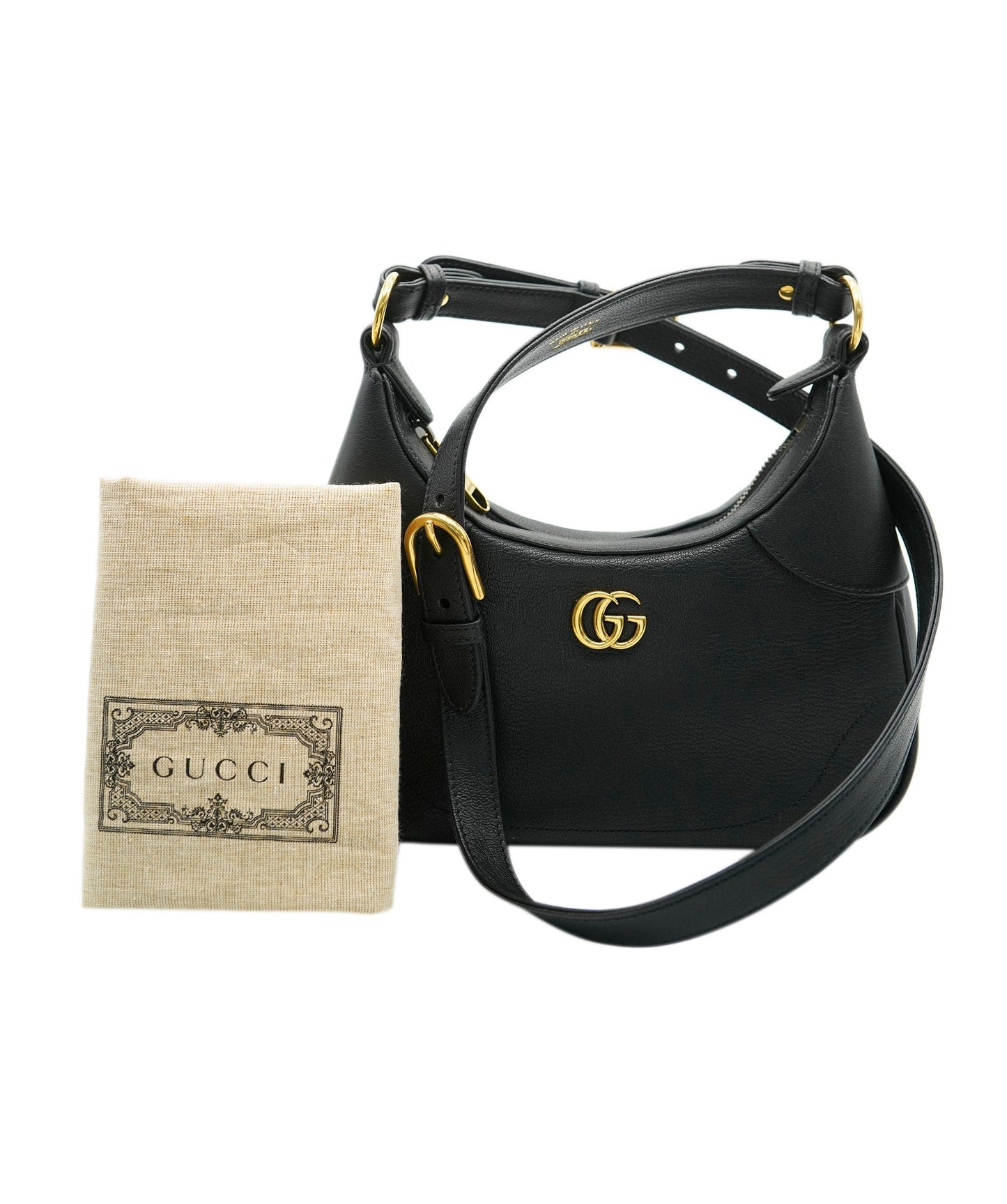 Gucci Black Aphrodite Leather shoulder REC1689