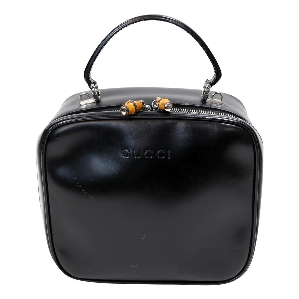 Gucci Bamboo Cosmetic Leather Make Up Weekend/Travel Bag GG-B0128P-0010