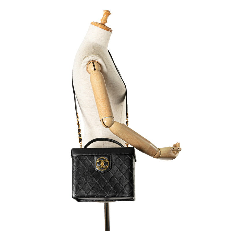Chanel Leather Coco Mark Bicolor Handbag