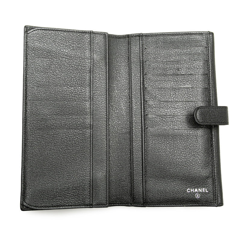 Chanel Camellia Leather Long Wallet