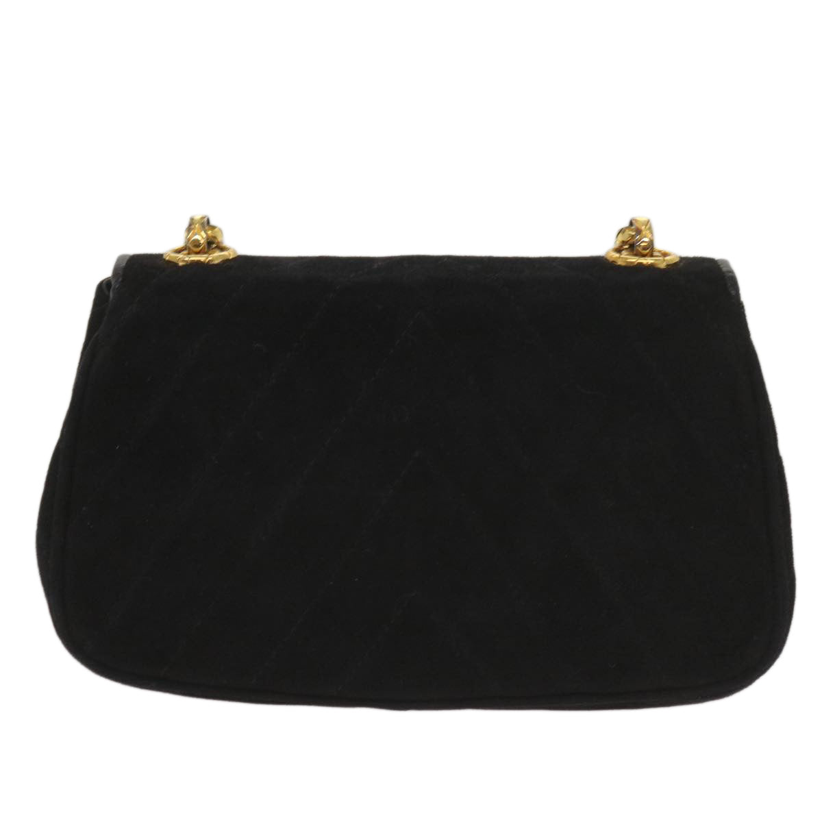 CHANEL Chain Gripoix Shoulder Bag Suede Black CC hk1073