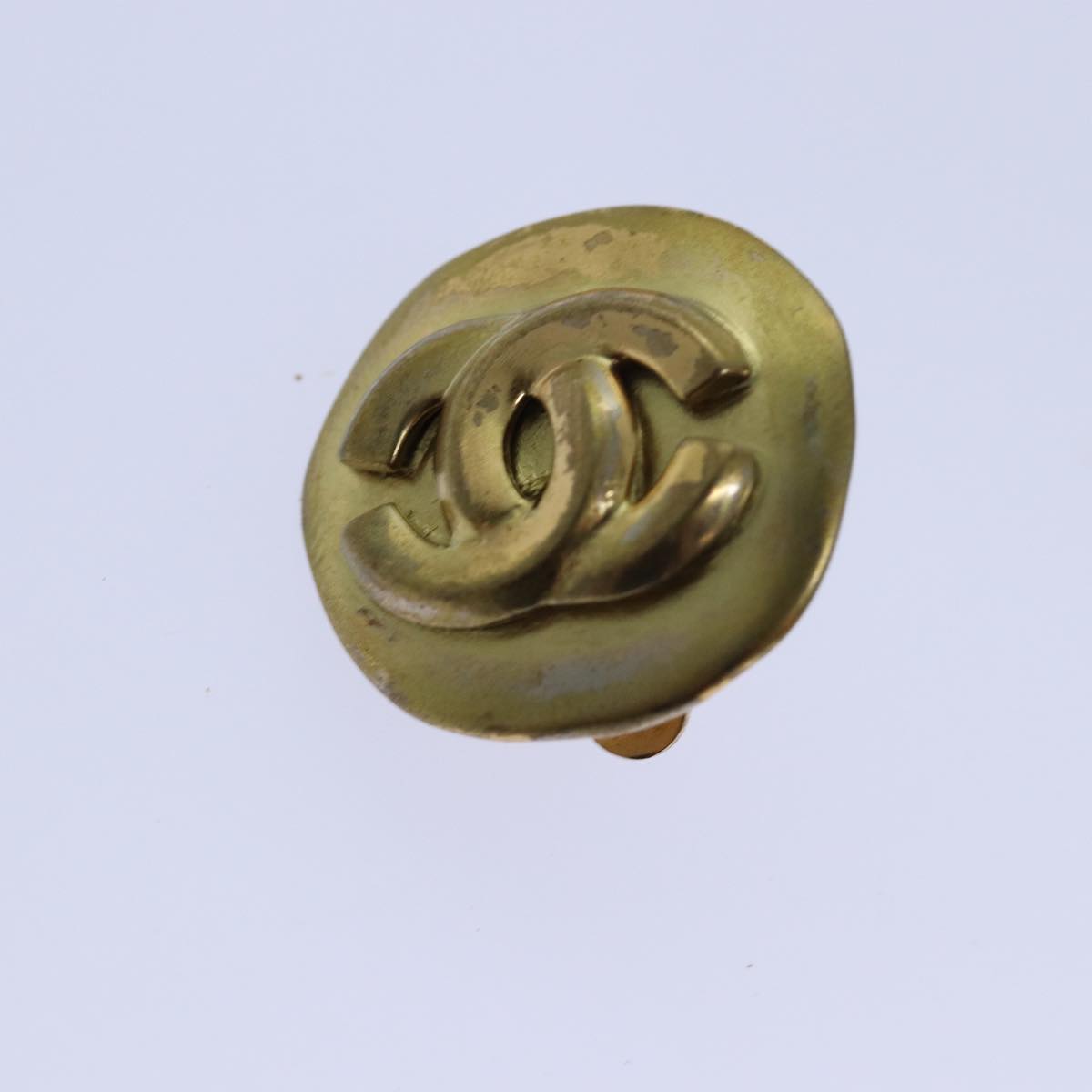 CHANEL COCO Mark Earring metal Gold CC hk1464