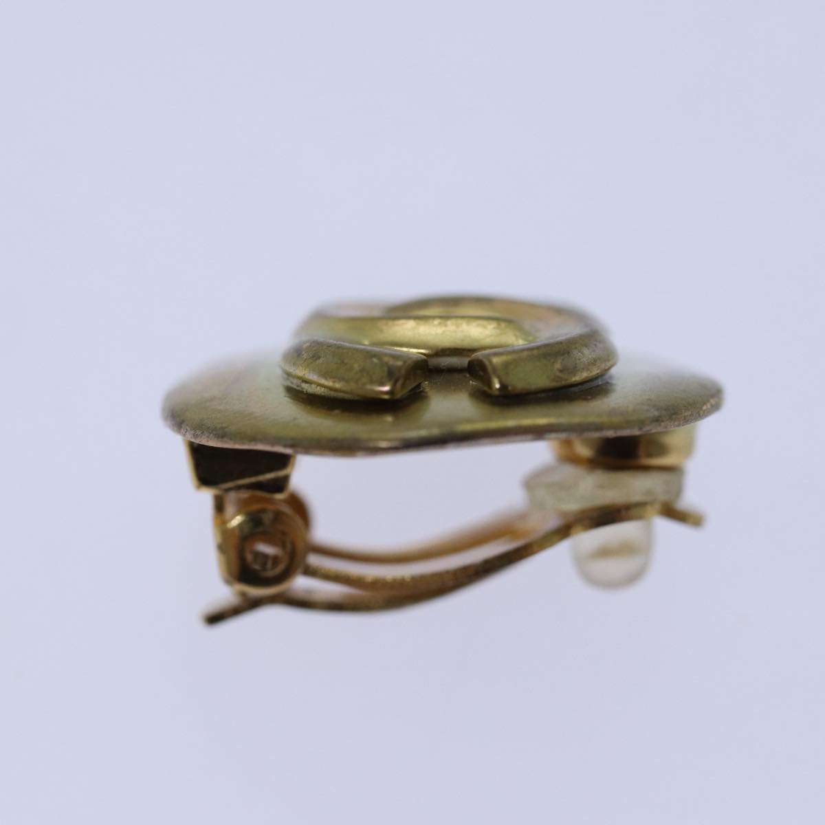 CHANEL COCO Mark Earring metal Gold CC hk1464