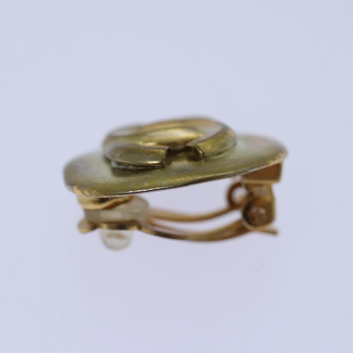 CHANEL COCO Mark Earring metal Gold CC hk1464