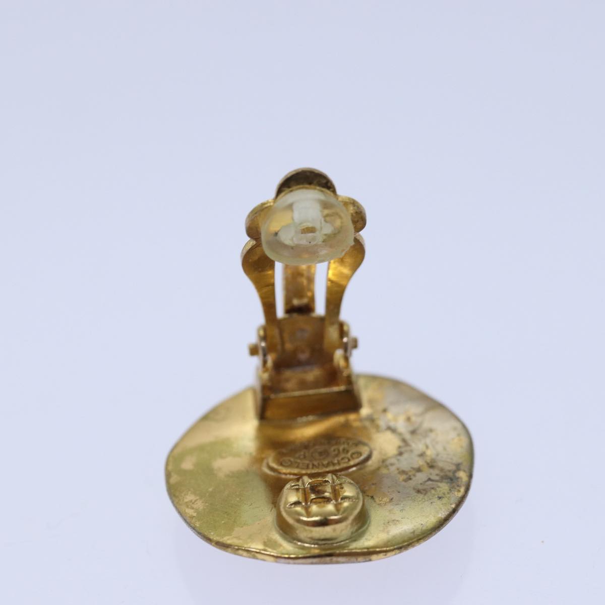 CHANEL COCO Mark Earring metal Gold CC hk1464