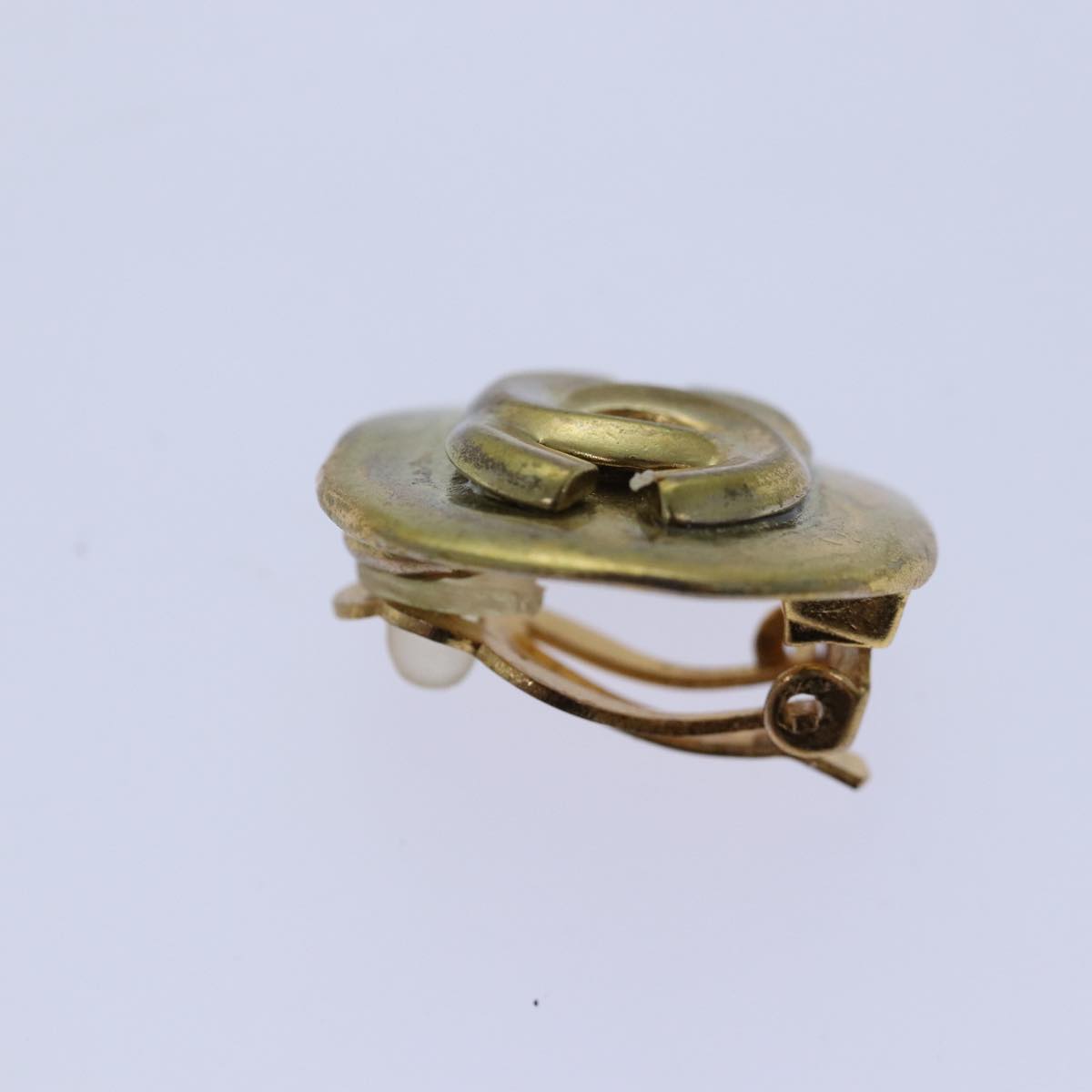 CHANEL COCO Mark Earring metal Gold CC hk1464