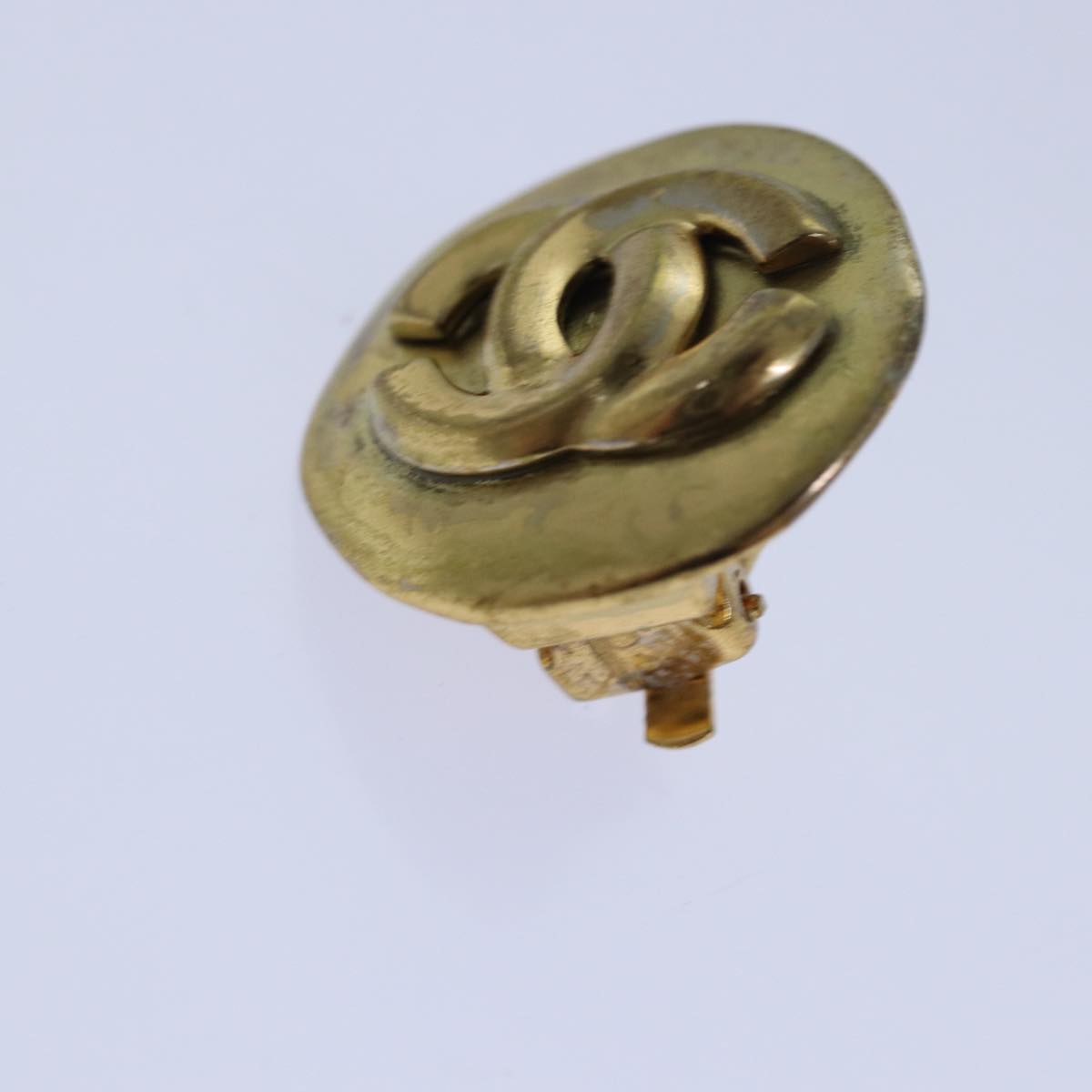 CHANEL COCO Mark Earring metal Gold CC hk1464