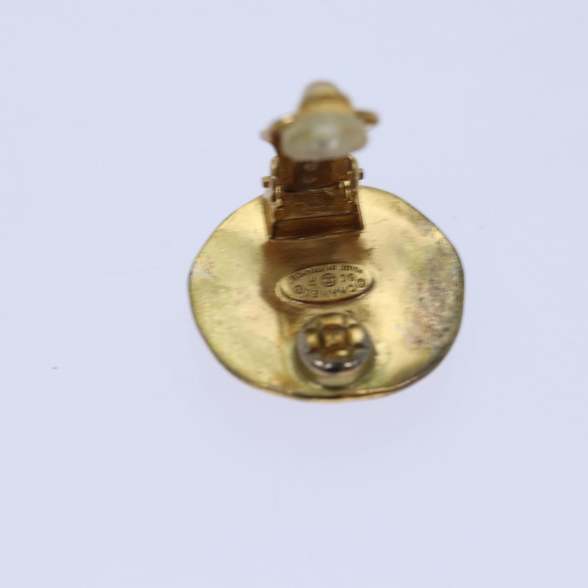CHANEL COCO Mark Earring metal Gold CC hk1464