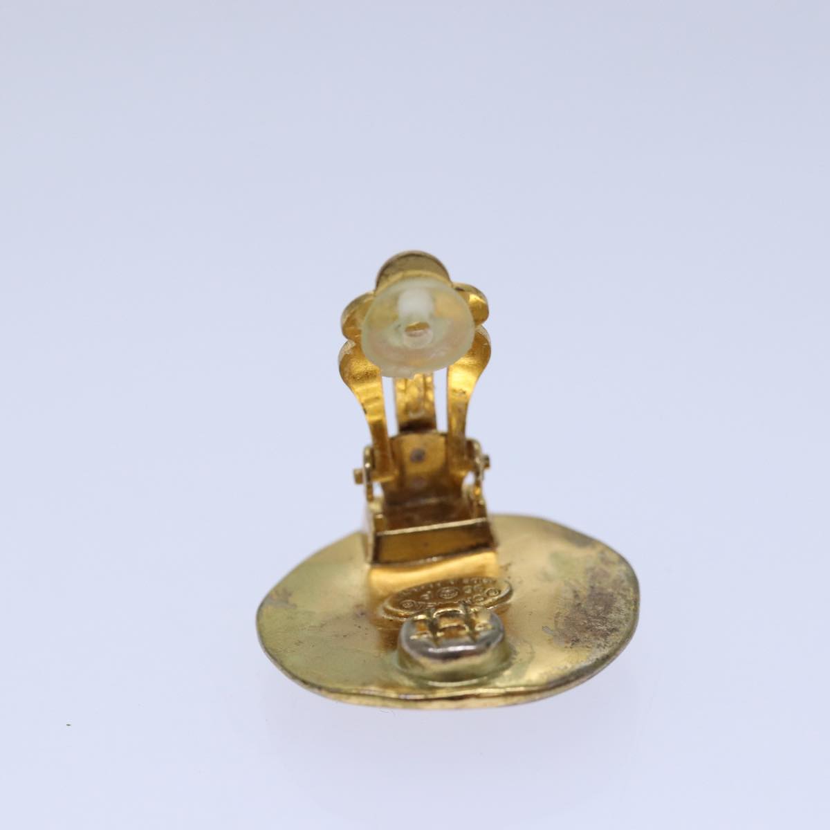 CHANEL COCO Mark Earring metal Gold CC hk1464
