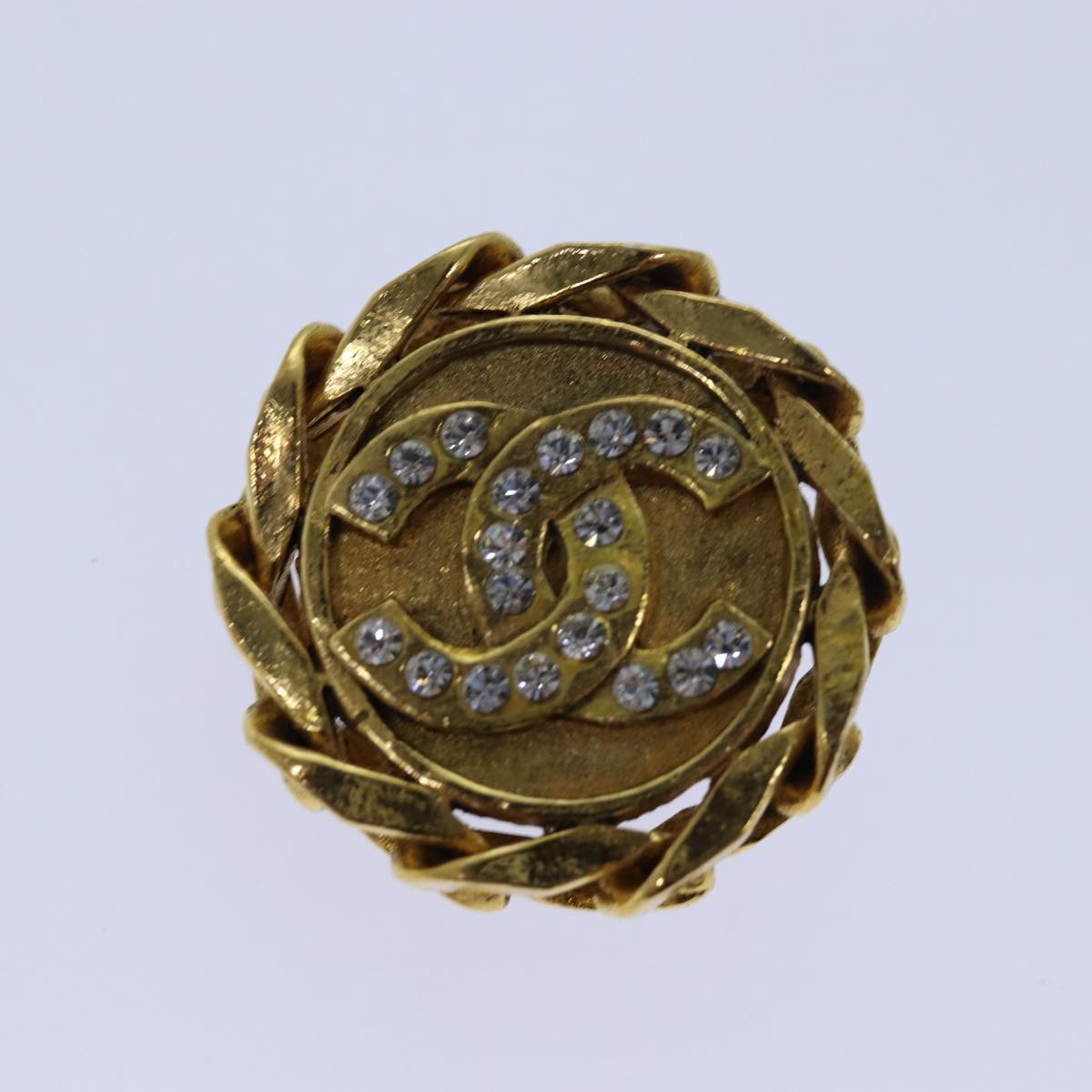 CHANEL COCO Mark Earring metal Gold CC hk1465