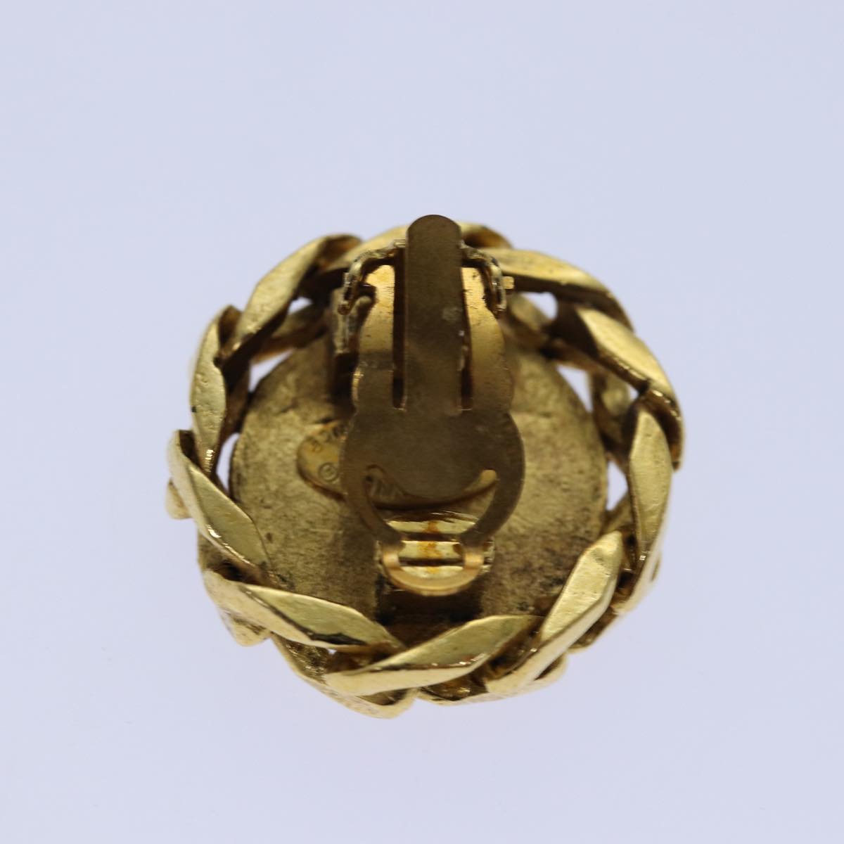 CHANEL COCO Mark Earring metal Gold CC hk1465