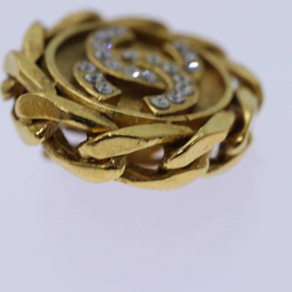 CHANEL COCO Mark Earring metal Gold CC hk1465