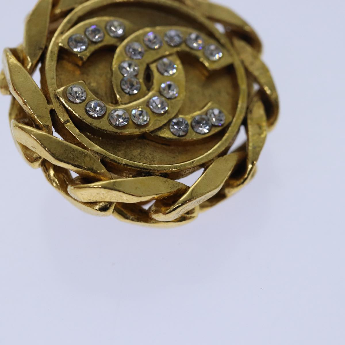 CHANEL COCO Mark Earring metal Gold CC hk1465