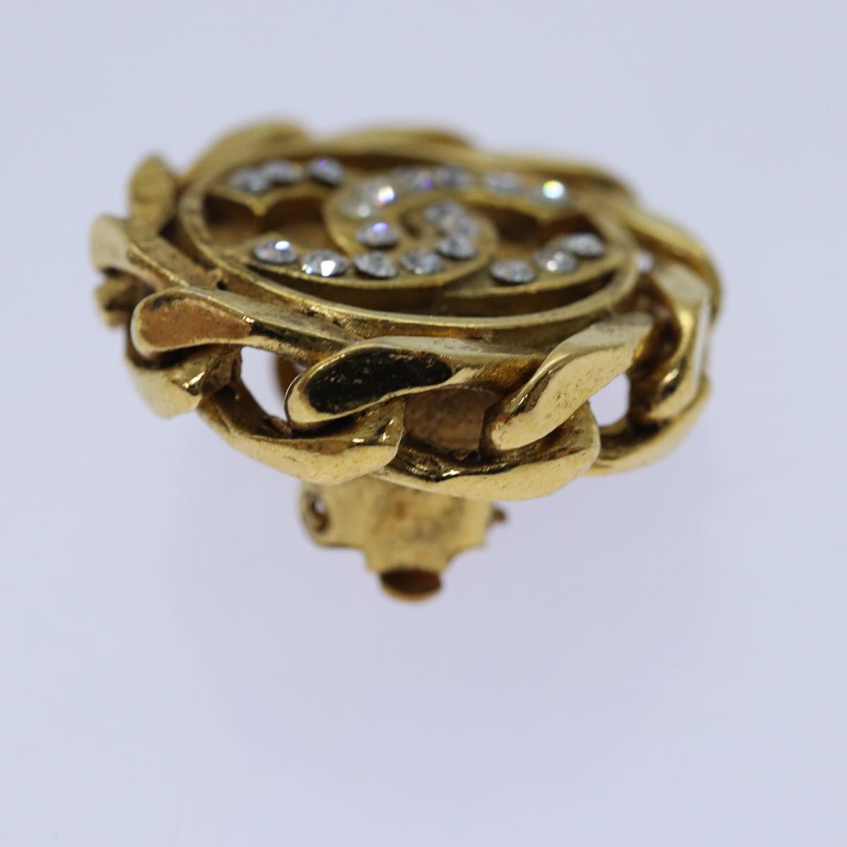 CHANEL COCO Mark Earring metal Gold CC hk1465