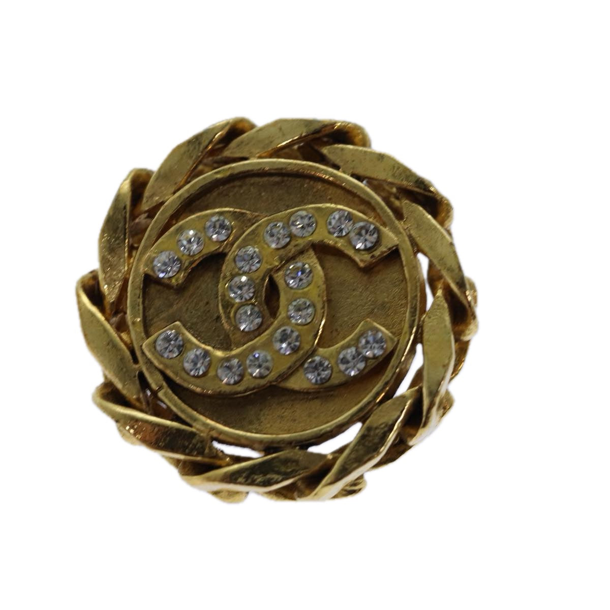CHANEL COCO Mark Earring metal Gold CC hk1465
