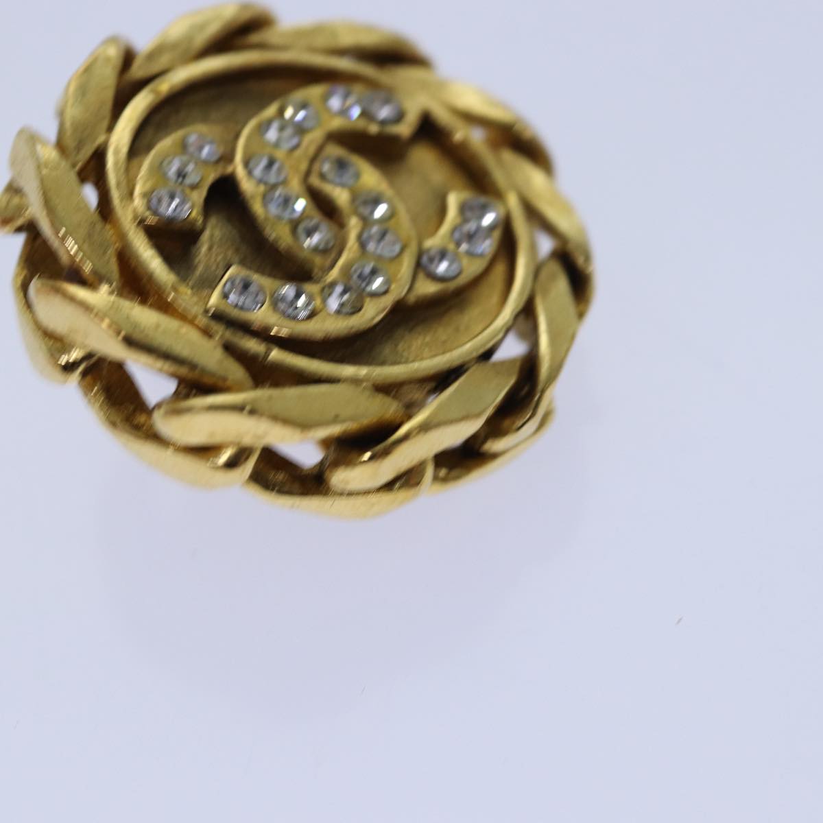 CHANEL COCO Mark Earring metal Gold CC hk1465