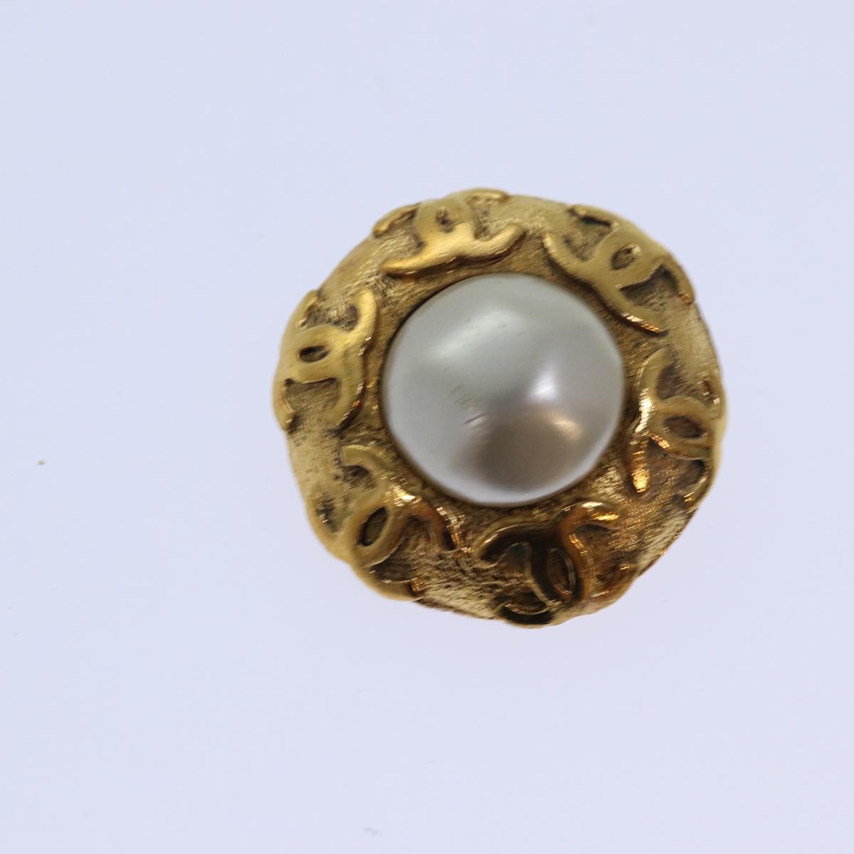 CHANEL COCO Mark Earring metal Gold CC hk1466