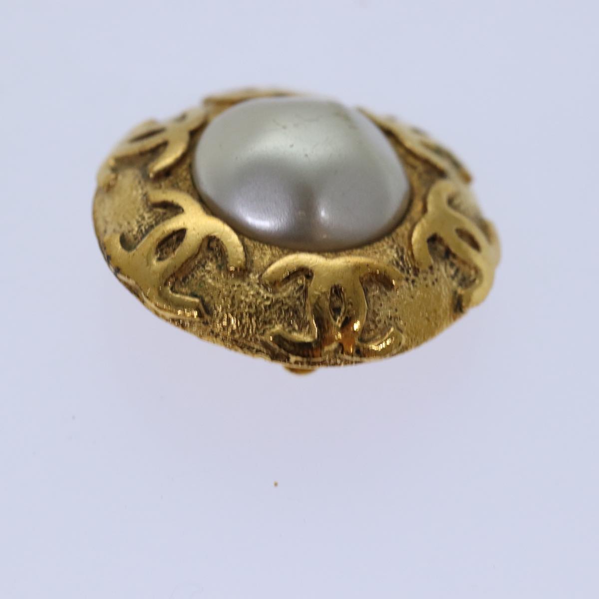 CHANEL COCO Mark Earring metal Gold CC hk1466