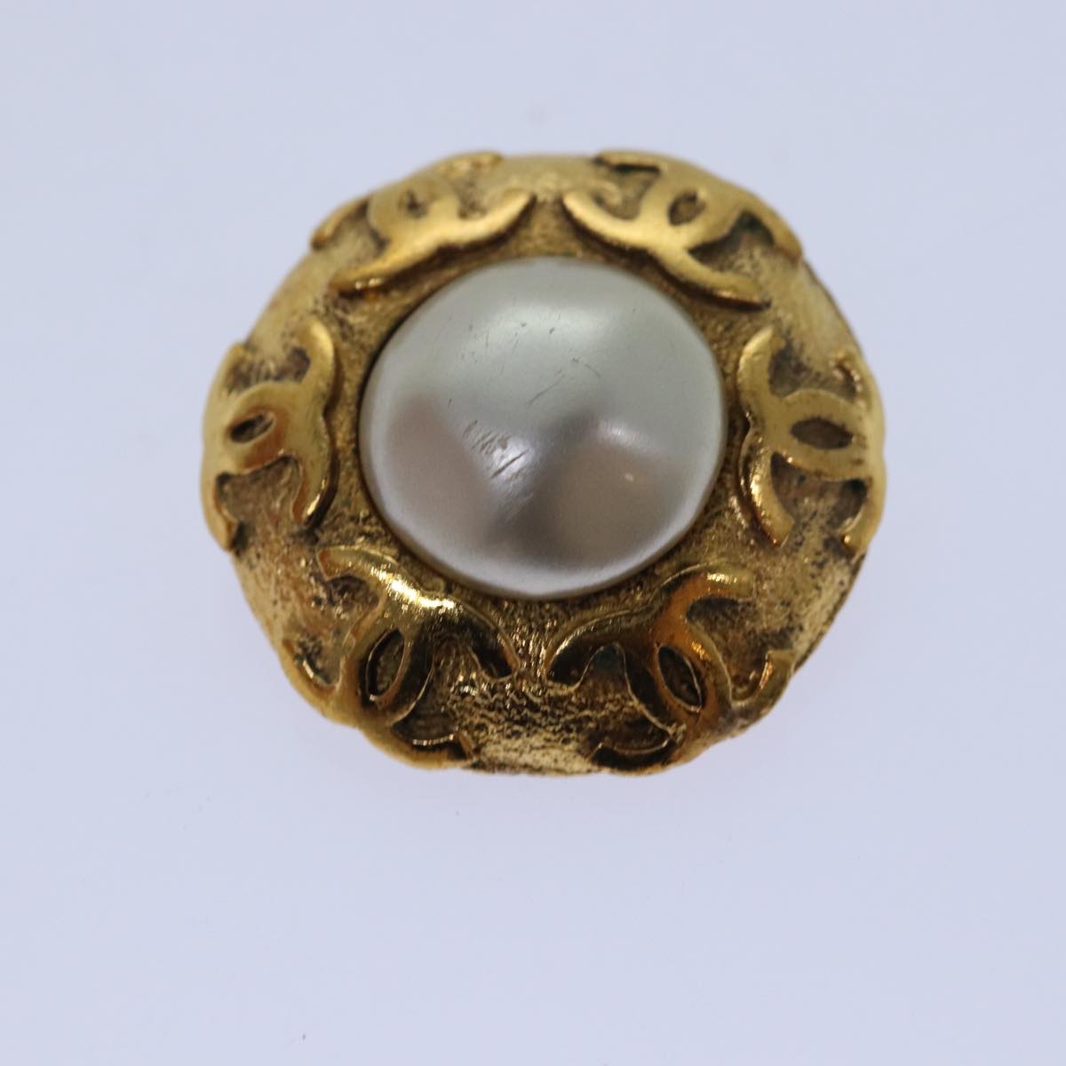 CHANEL COCO Mark Earring metal Gold CC hk1466