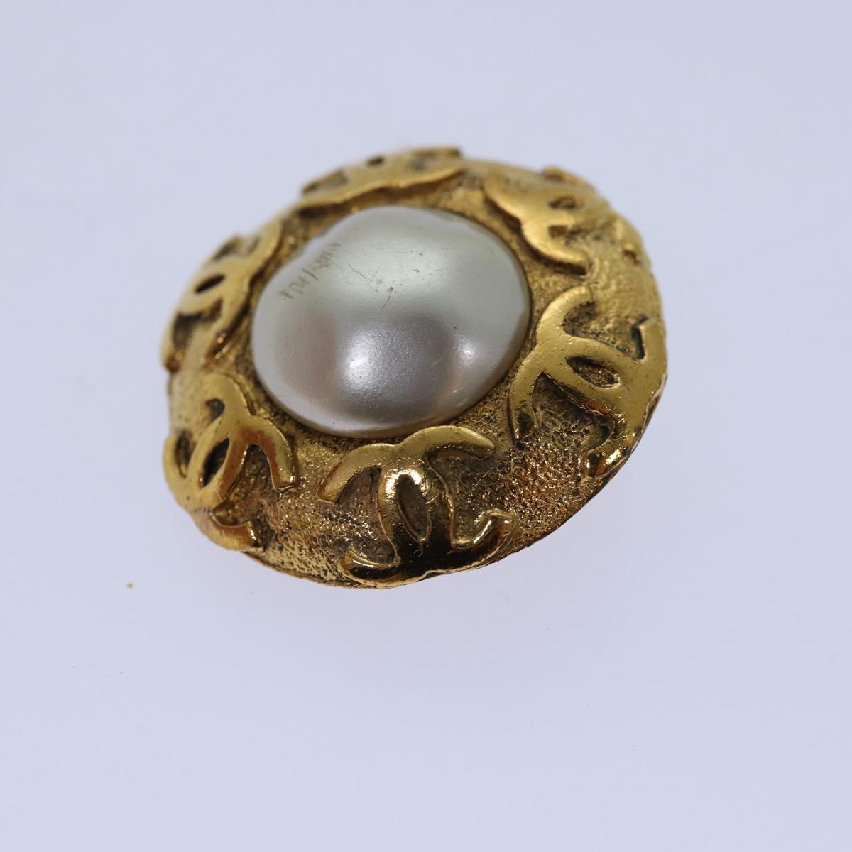 CHANEL COCO Mark Earring metal Gold CC hk1466