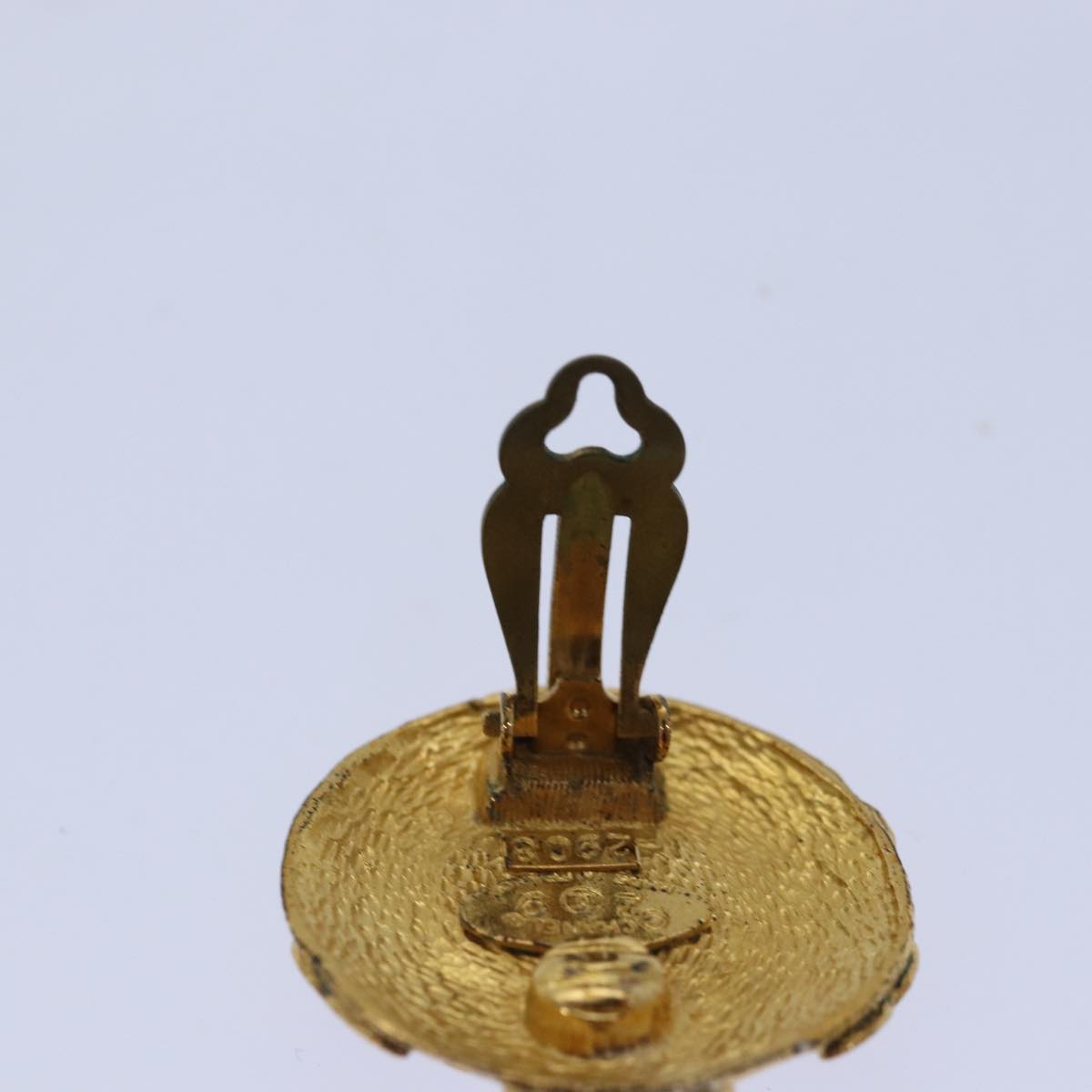 CHANEL COCO Mark Earring metal Gold CC hk1466