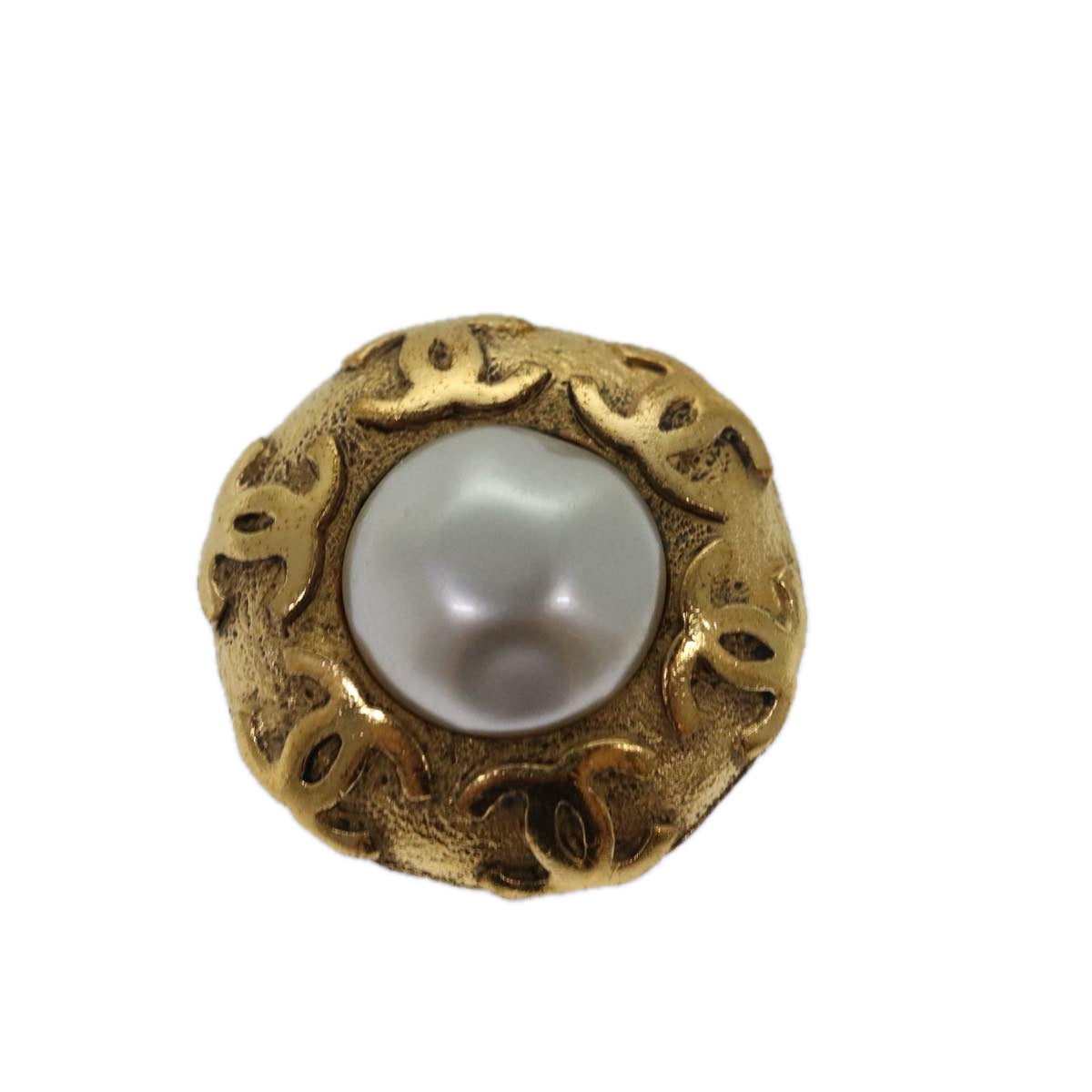 CHANEL COCO Mark Earring metal Gold CC hk1466