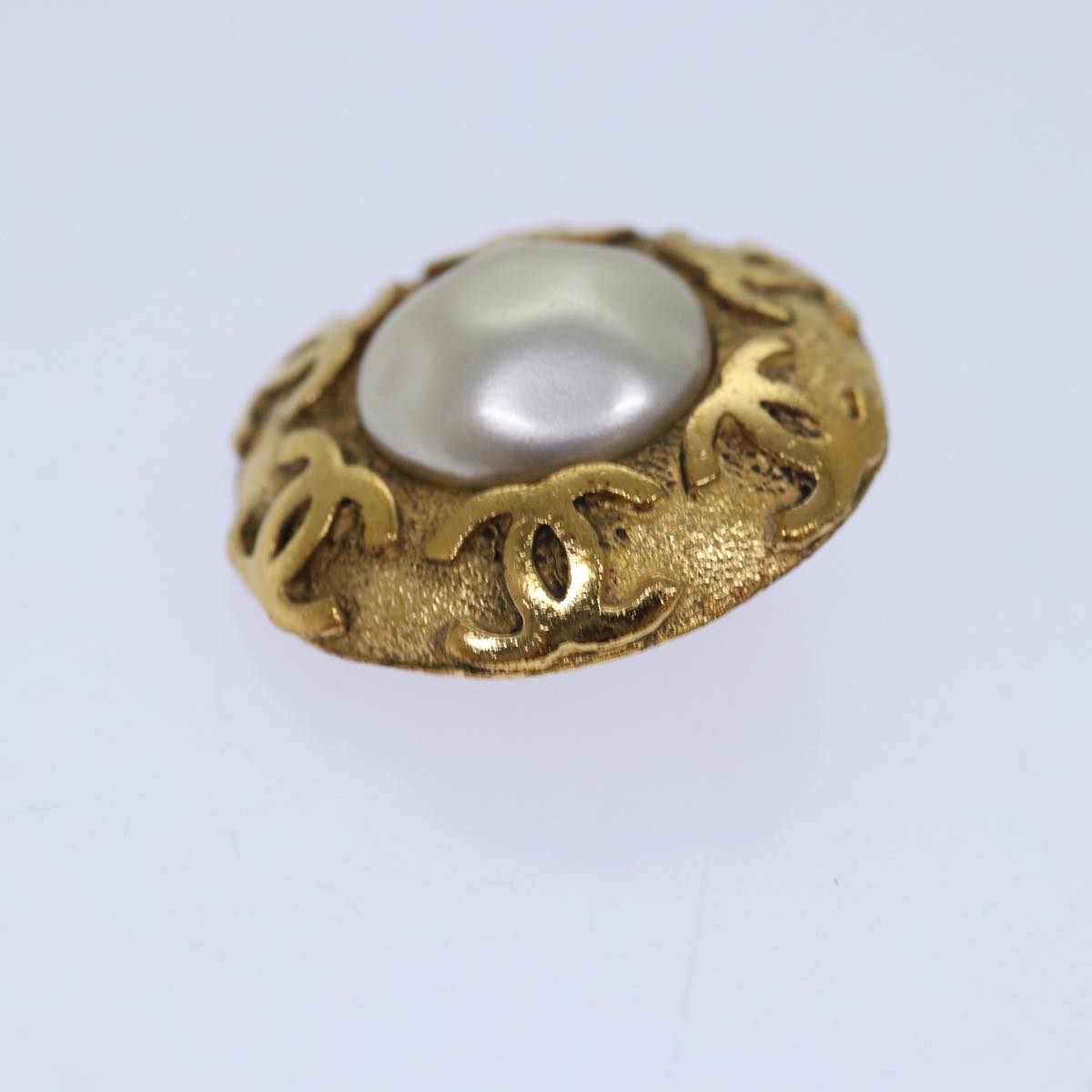 CHANEL COCO Mark Earring metal Gold CC hk1466