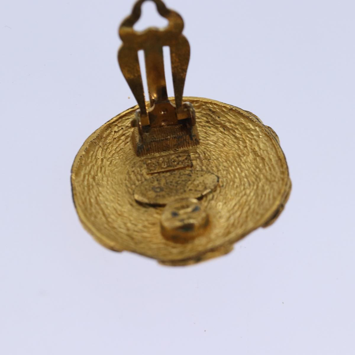 CHANEL COCO Mark Earring metal Gold CC hk1466