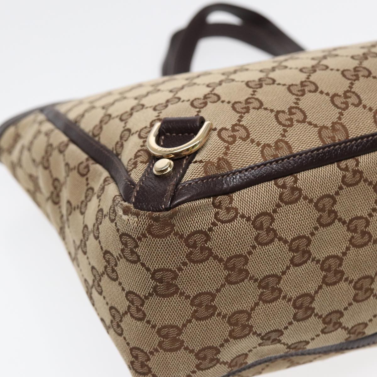 GUCCI GG Canvas Tote Bag Beige Gold 141472 hk1561