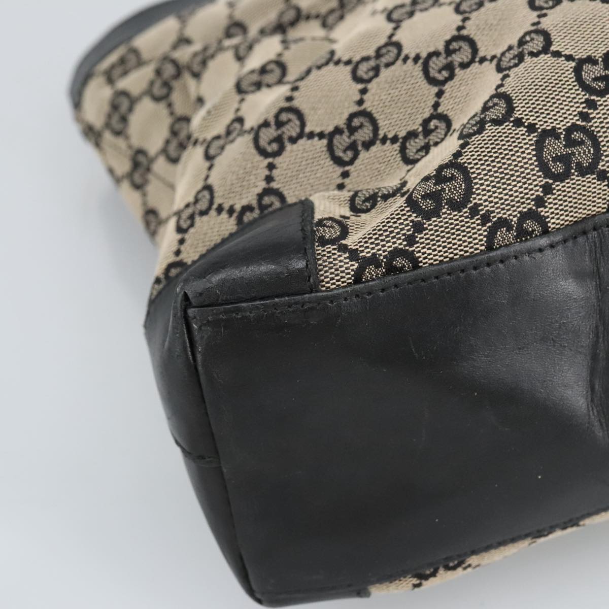 GUCCI GG Canvas Tote Bag Black Beige hk1721