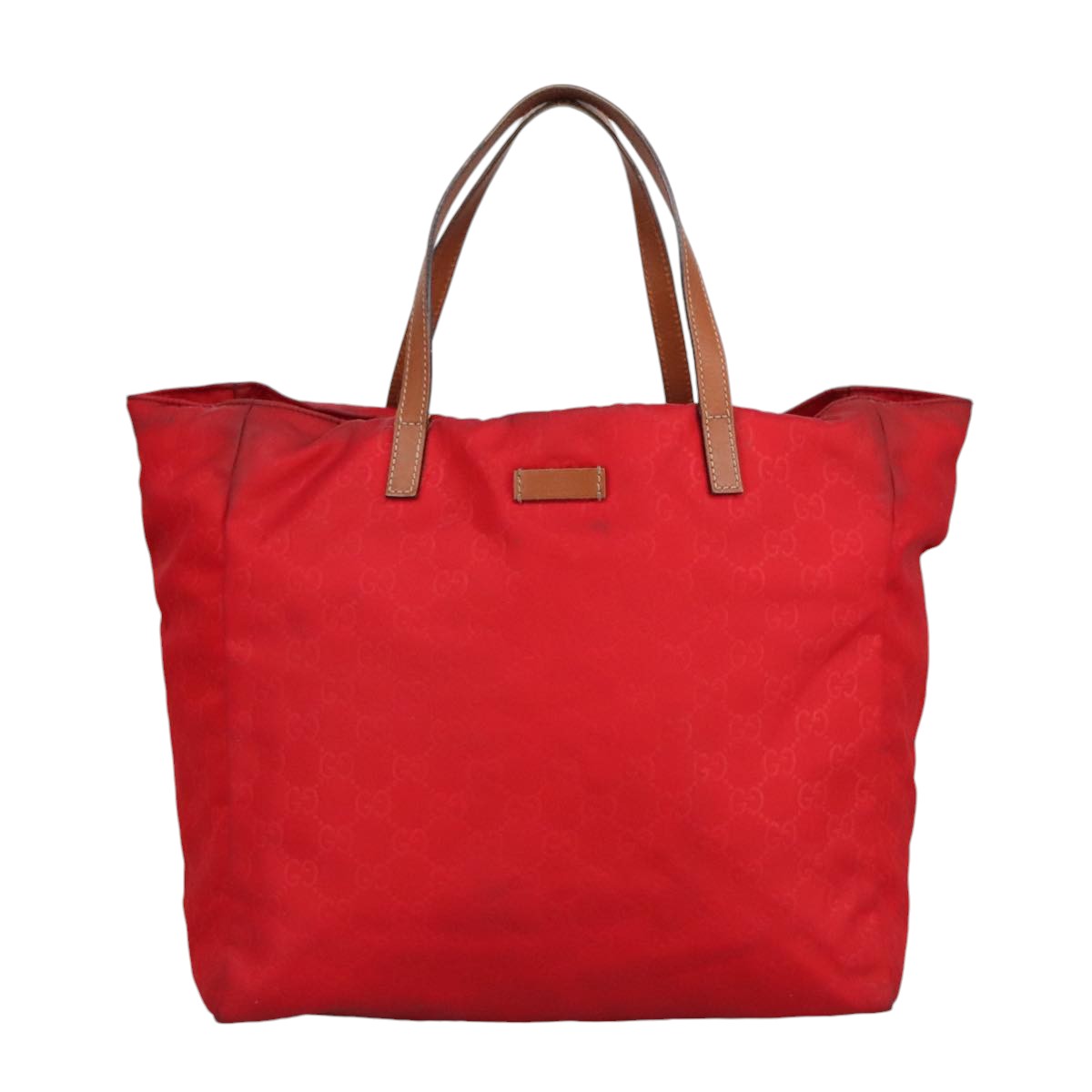 GUCCI GG Canvas Tote Bag Nylon Red Silver 282439 hk1724