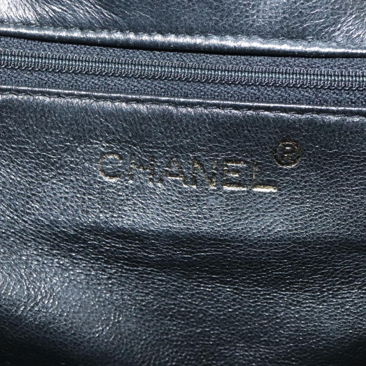 CHANEL Matelasse Chain Hand Bag Patent leather Black Gold CC hk1896