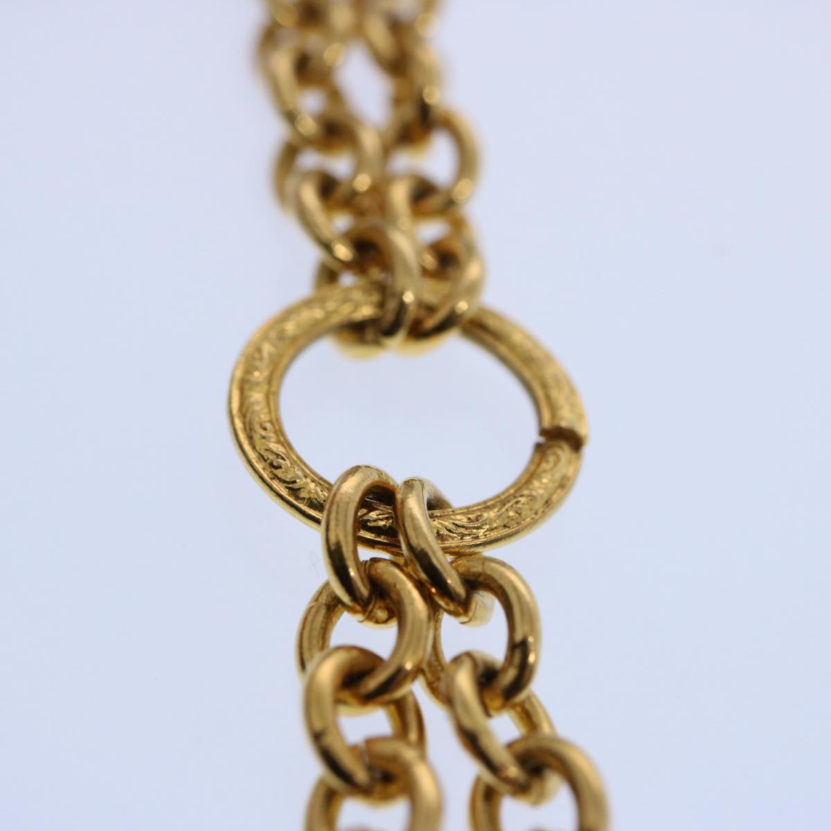 CHANEL Necklace Gold Tone CC hk964