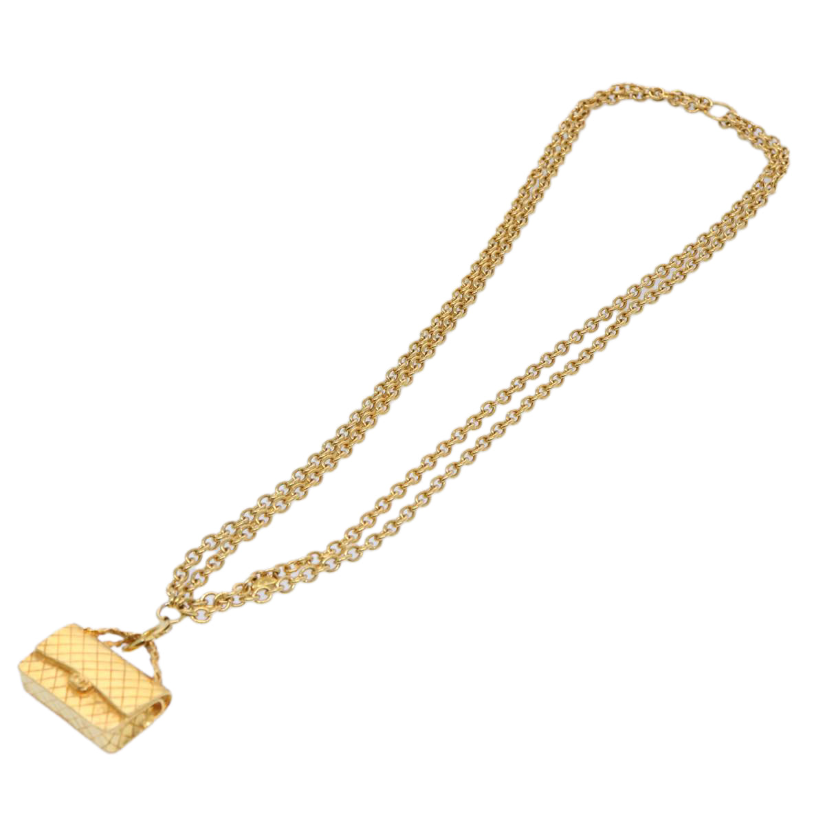 CHANEL Necklace Gold Tone CC hk964