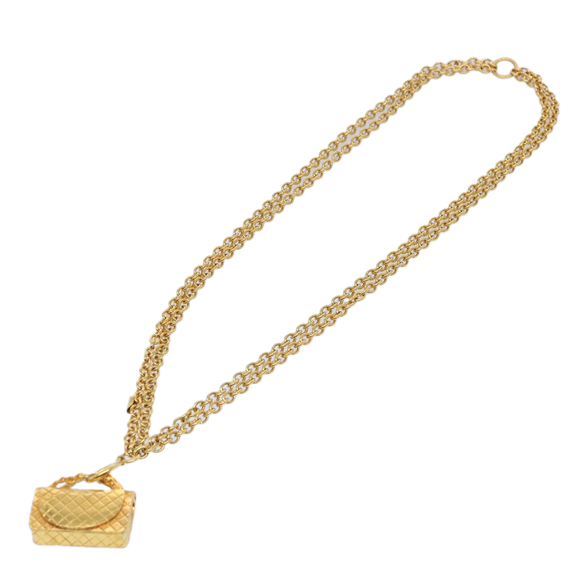 CHANEL Necklace Gold Tone CC hk964