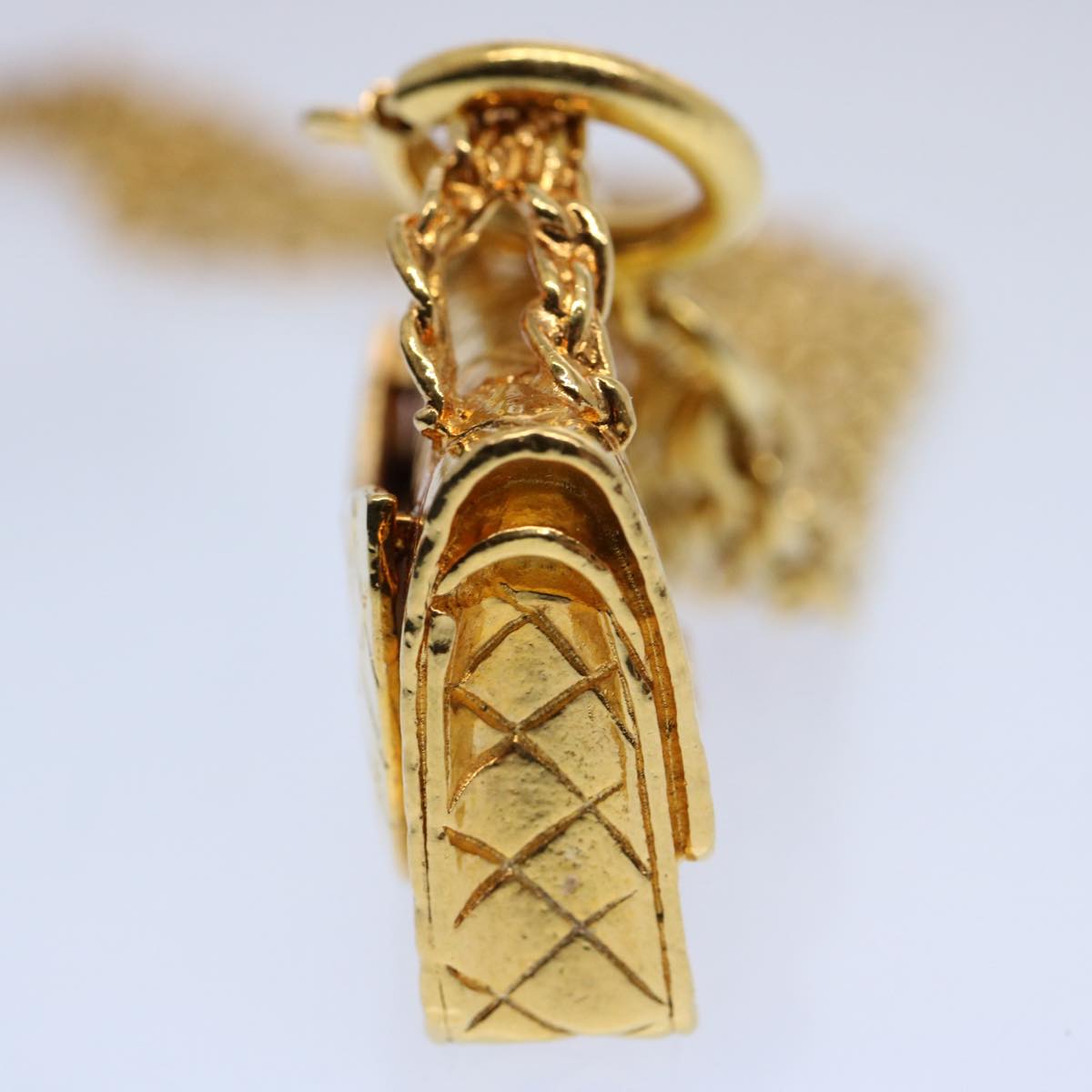 CHANEL Necklace Gold Tone CC hk964