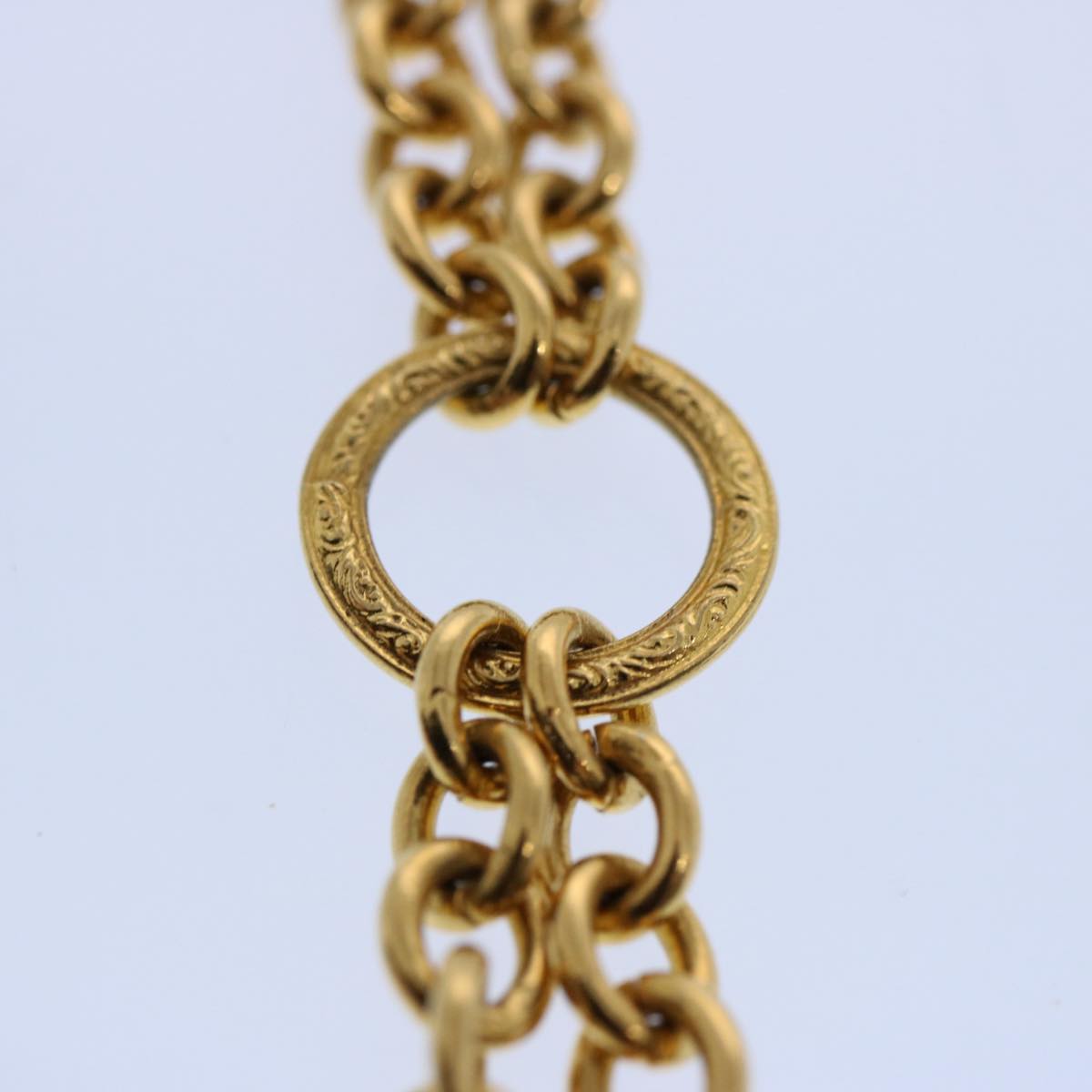 CHANEL Necklace Gold Tone CC hk964